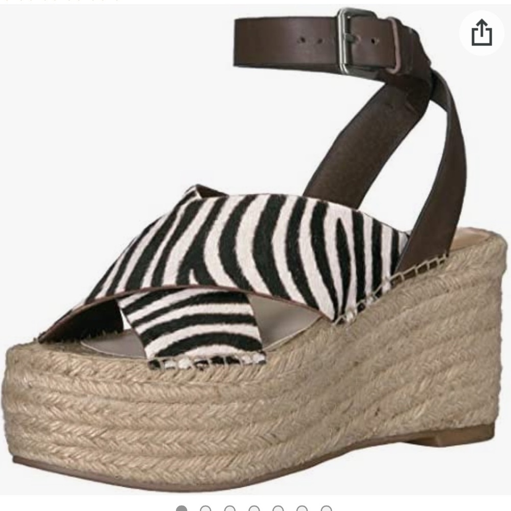 Dolce Vita Carsie Calf Hair Women's Espadrille Wedge Sandal Zebra